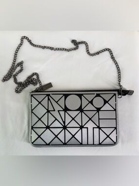 BAO BAO ISSEY MIYAKE FONT Silver Geometric Crossbody Bag - Convertible Clutch